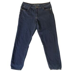 Tahari Women Skinny Jeans size 10 / 30 Navy Blue Mid Rise Stretch